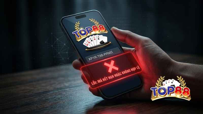 Lỗi nhập code Top88 không thành công do mã đã hết hạn sử dụng