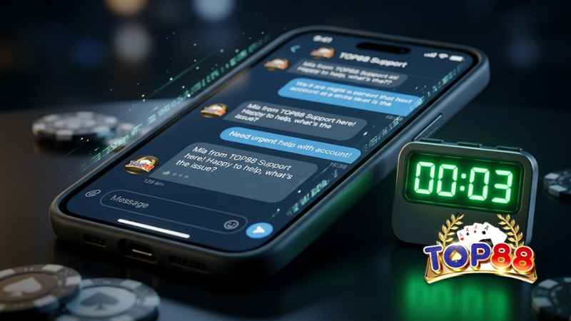 Đội ngũ CSKH Top88 chuyên nghiệp, phản hồi khách hàng chỉ trong 30 giây