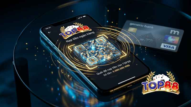 Giao diện nạp tiền qua tài khoản ngân hàng Top88